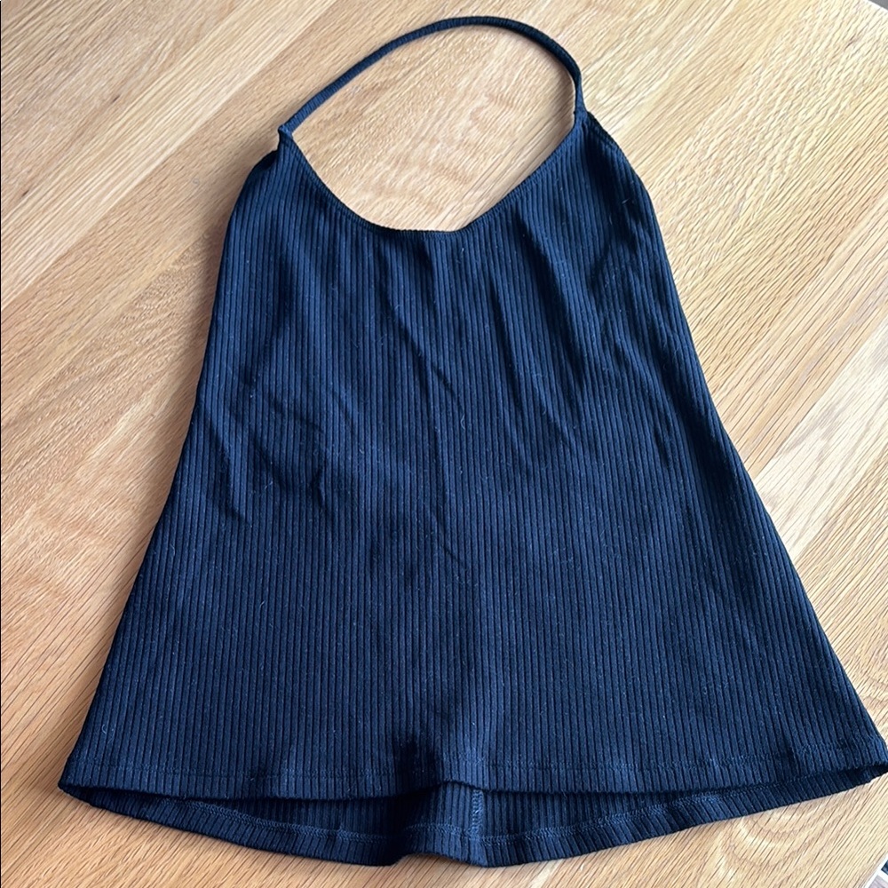 Reformation Black Halter Jenni Top Size Medium
